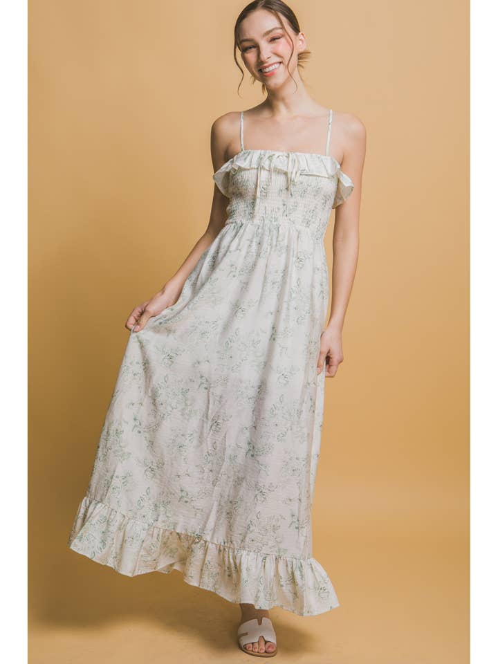 Smocked Floral Maxi Dress for wholesale by ITSSY