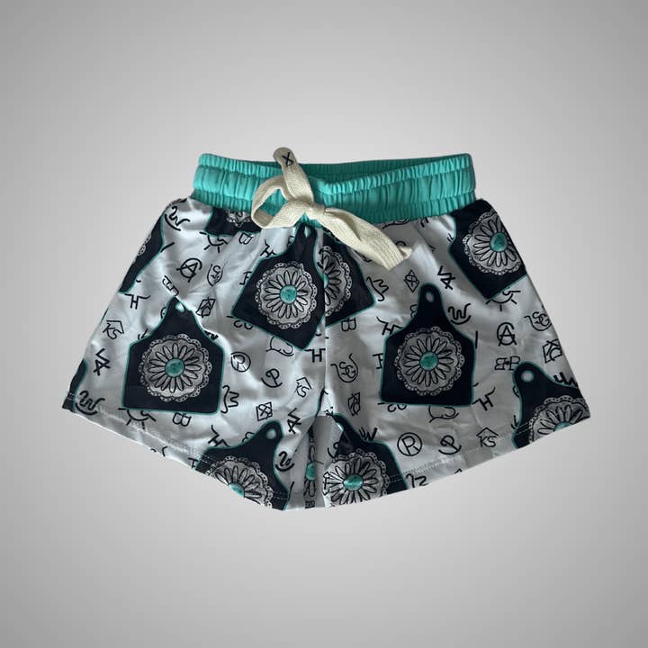 Cowpuncher Babe - Wholesale Swim Shorts - Kids - CONCHO EARTAG SWIM TRUNKS1
