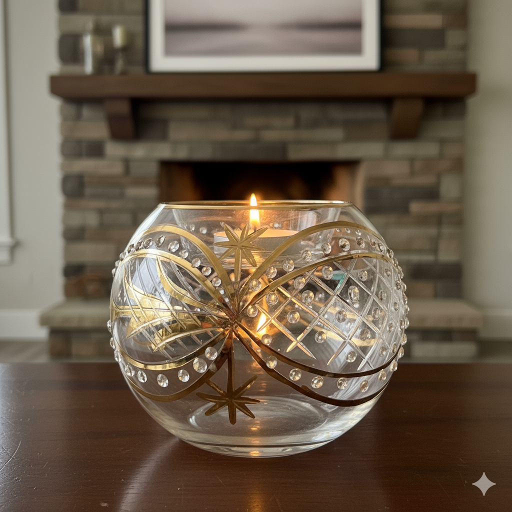 Arabazaar Gallery LLC - Wholesale Candle Holder - Egyptian Hand-Blown Green Clear Glass Tea Light Holder4