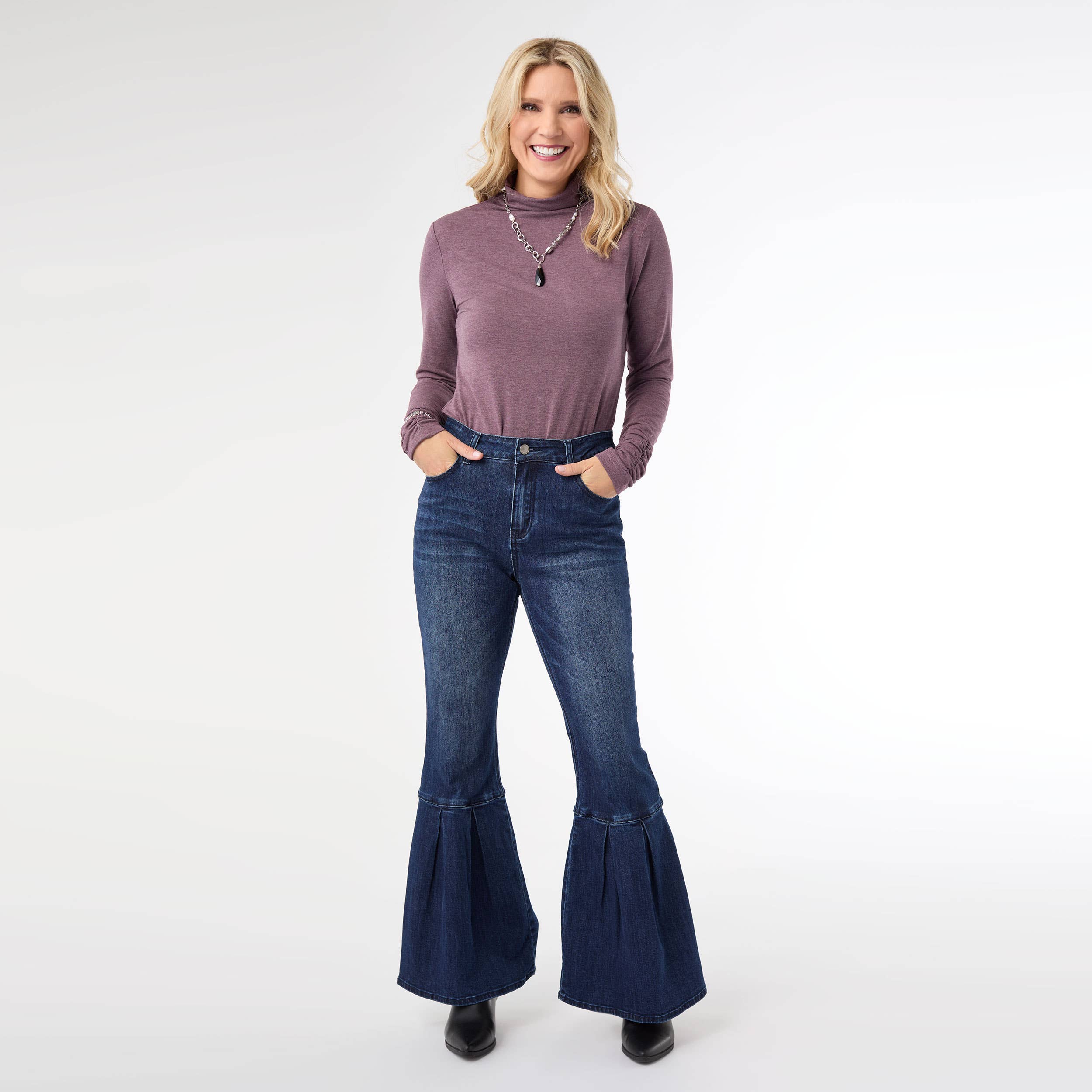 Denim foncé indigo Bambu Soft Bell Flare en vente sur Faire2