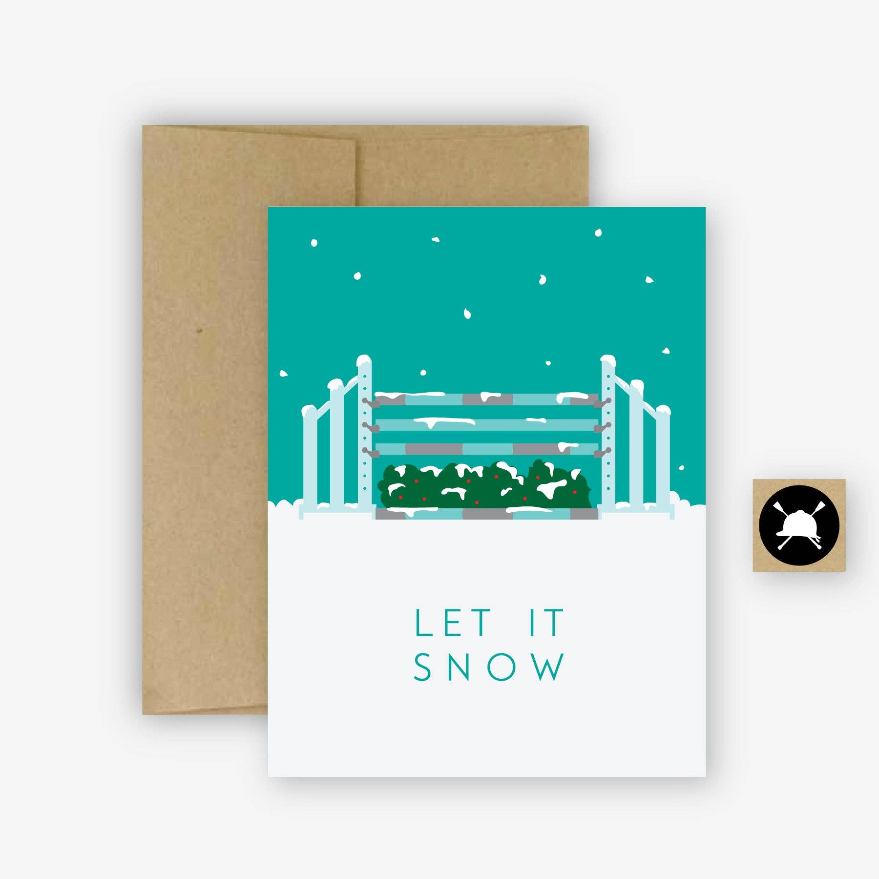 Hunt Seat Paper Co. - Wholesale Christmas Card - Let It Snow - Equestrian Winter Christmas Card - Hunter Jump0