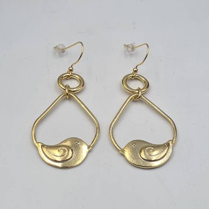 Golden Songbird Drop Earrings for wholesale by Volare