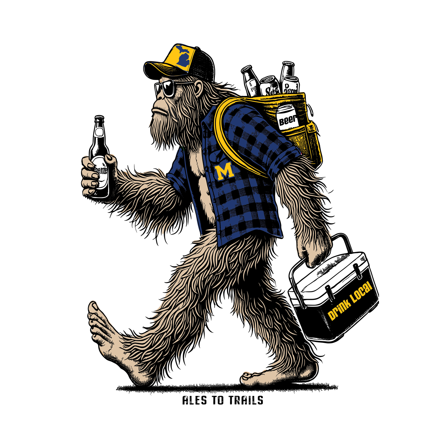 Ales to Trails - Wholesale Trucker Hat - Unisex - Go Blue Michigan Trucker hat2