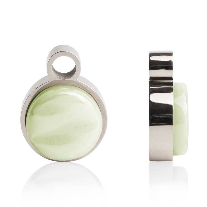 Orecchini a cerchio • argento/ verde maggio per la vendita all'ingrosso da parte di ALEXASCHA