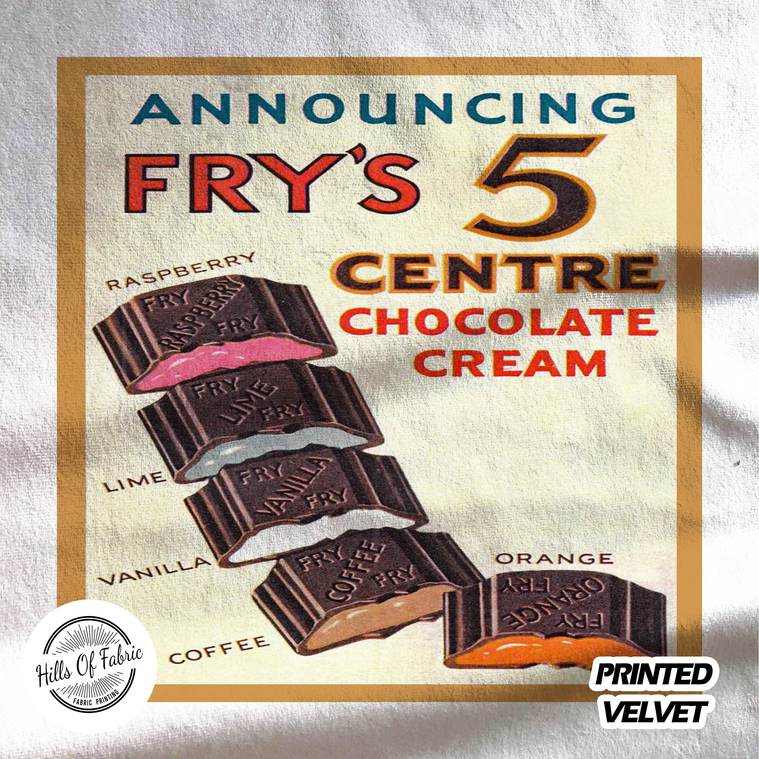 Hills Of Fabric - Wholesale Fabric - Fry's 5 Centre Chocolate Cream Bar   Printed Fabric Panel0