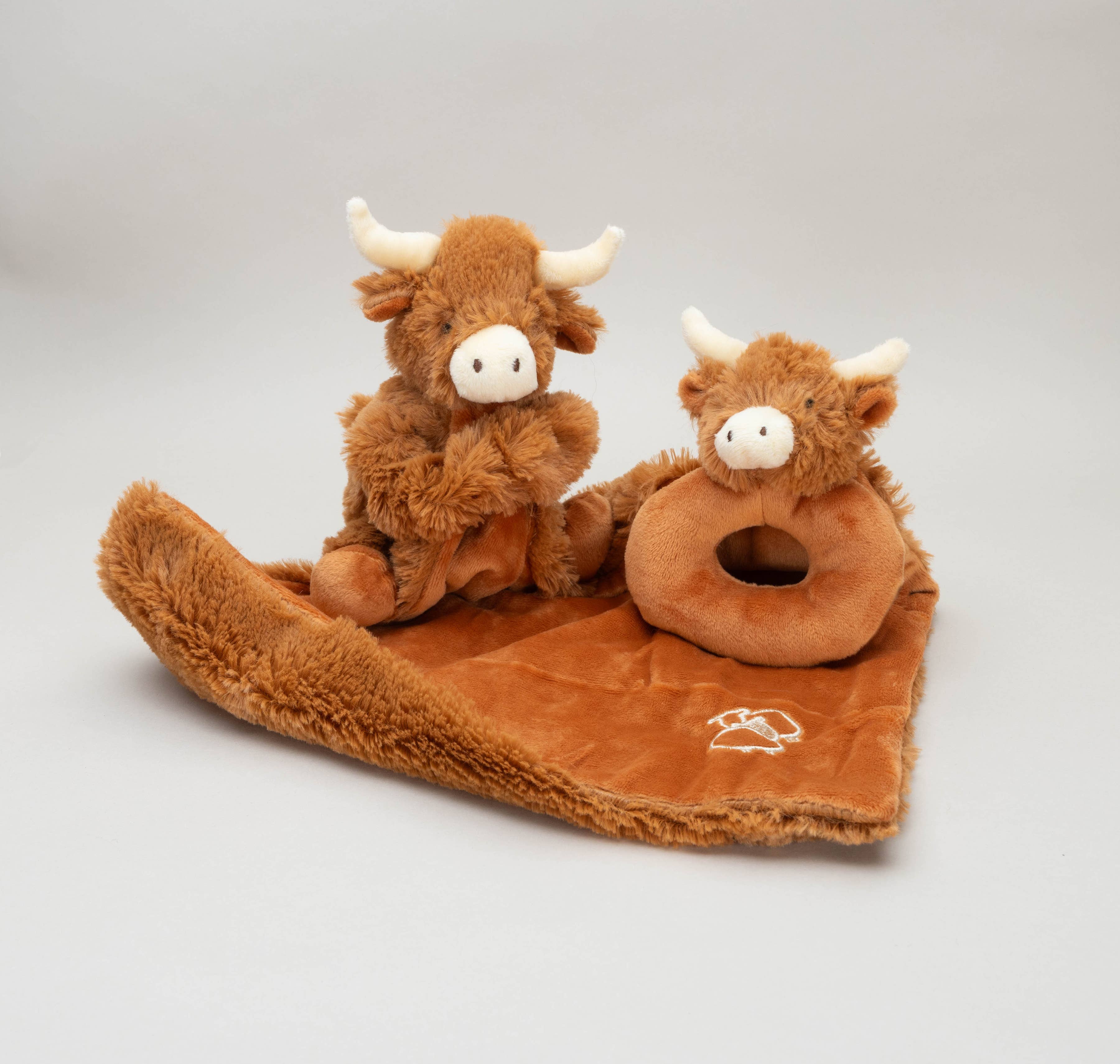 Jomanda Soft Toys & Accessories - Wholesale Security/Cuddle Blanket - Baby - Horny Highland Cow Baby Soft Toy Soother Comforter 29cm12