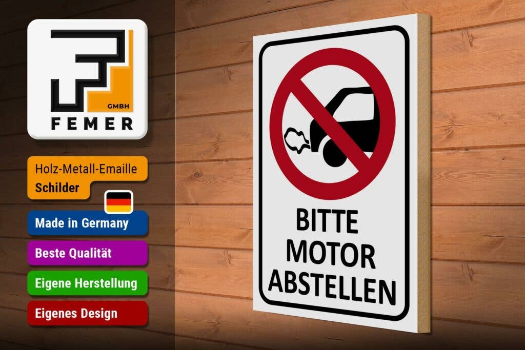 Femer - Wholesale Sign - Wooden sign note 30x40 cm Please turn off the engine wooden decorative sign2