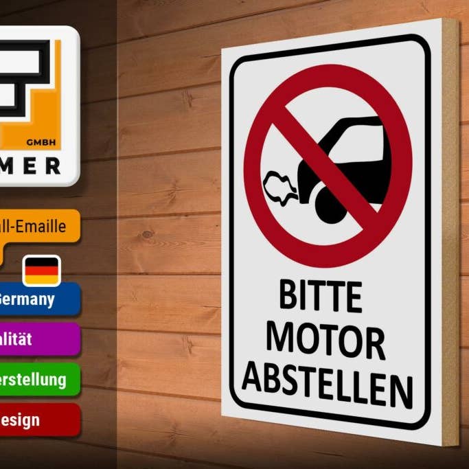 Femer - Wholesale Sign - Wooden sign note 30x40 cm Please turn off the engine wooden decorative sign2