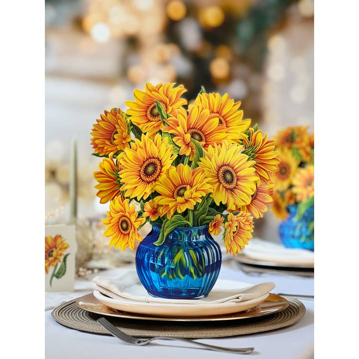 FreshCut Paper LLC - Wholesale Everyday Greeting Card - Sunflower (Updated Vase) (8 Pop-up Greeting Cards)2