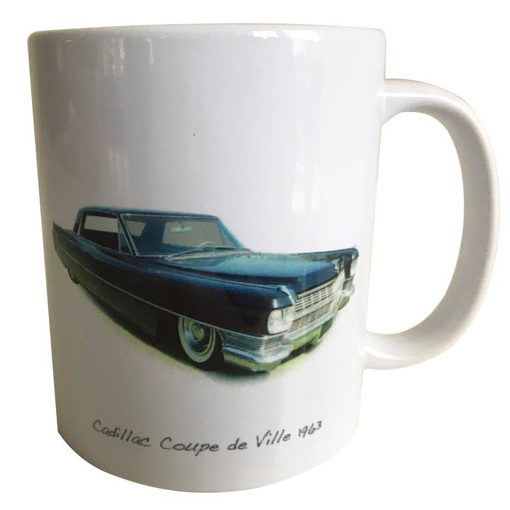 Cadillac Coupe de Ville 1963 -11oz Printed Ceramic Mug for wholesale by Witherden's Workshop