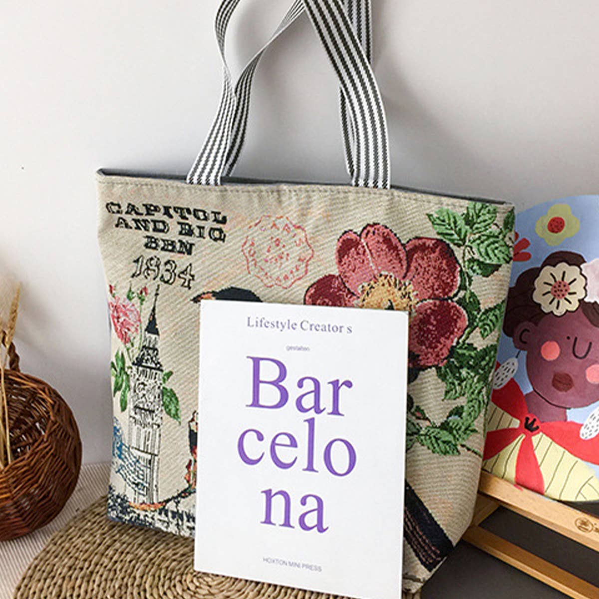 ACCITY - Wholesale Tote Bag - Women's - LARGE CAPACITY ETHNIC STYL CANVAS SHOULDER TOTE BAG_CWAB167013