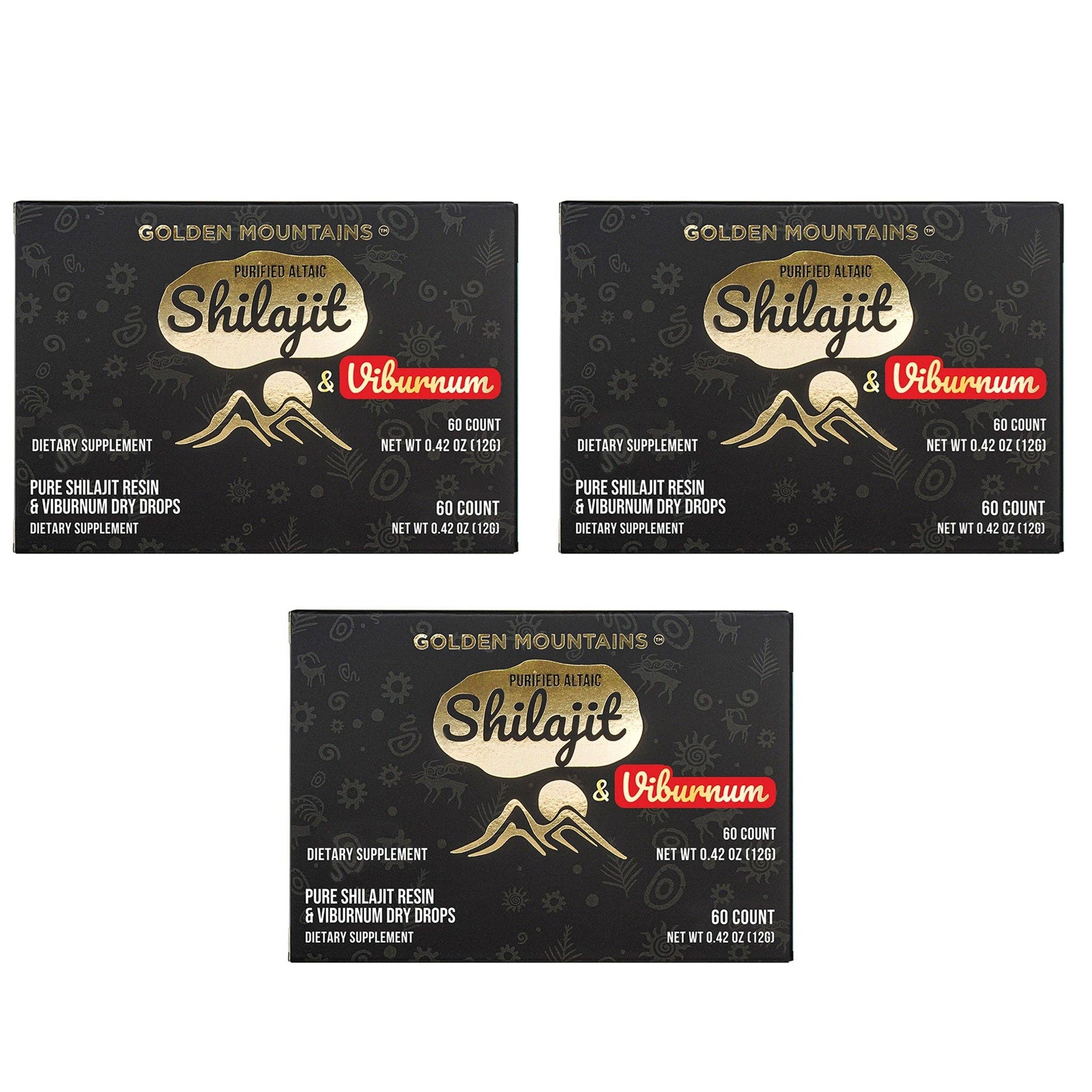 SiberianGreen - Wholesale Oral Supplement/Vitamin - Siberian Green Pure Altai Shilajit Resin w Viburnum Berries Extract – 180 Dry Drops (3-Pack)1