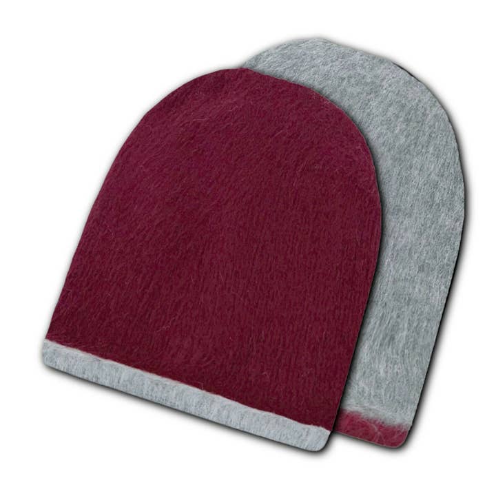 ECUALAMA - Venta al por mayor Gorro de lana - Unisex - Gorros unisex reversibles de lana de alpaca cepillados hechos a mano en Ec
