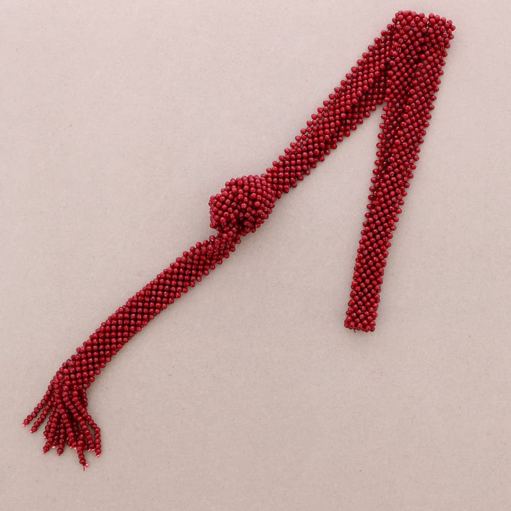 Sonata - Wholesale Beaded/Pearl Necklace - Faceted Crystal Tie Long Necklace10