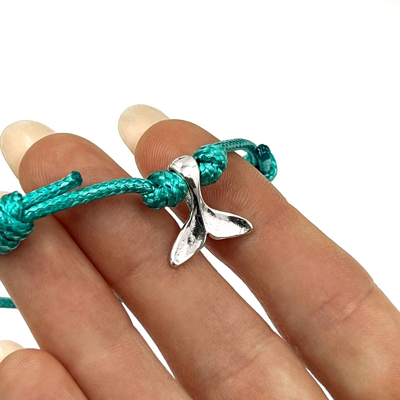 O Yeah Gifts - Wholesale Charm/Dangle Bracelet - Whale Tail Charm Bracelet, Silver Charm Blue Beaded Bracelet1