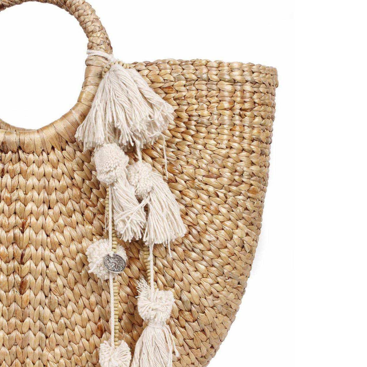 Lumily - Wholesale Purse/Bag Accessory - Women's - Multi-Tassel Ivory Boho Keychain | Zipper Pull | Handmade in Thailand1