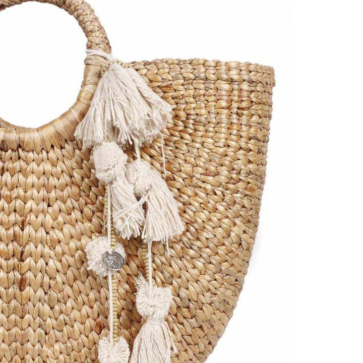 Lumily - Wholesale Purse/Bag Accessory - Women's - Multi-Tassel Ivory Boho Keychain | Zipper Pull | Handmade in Thailand1