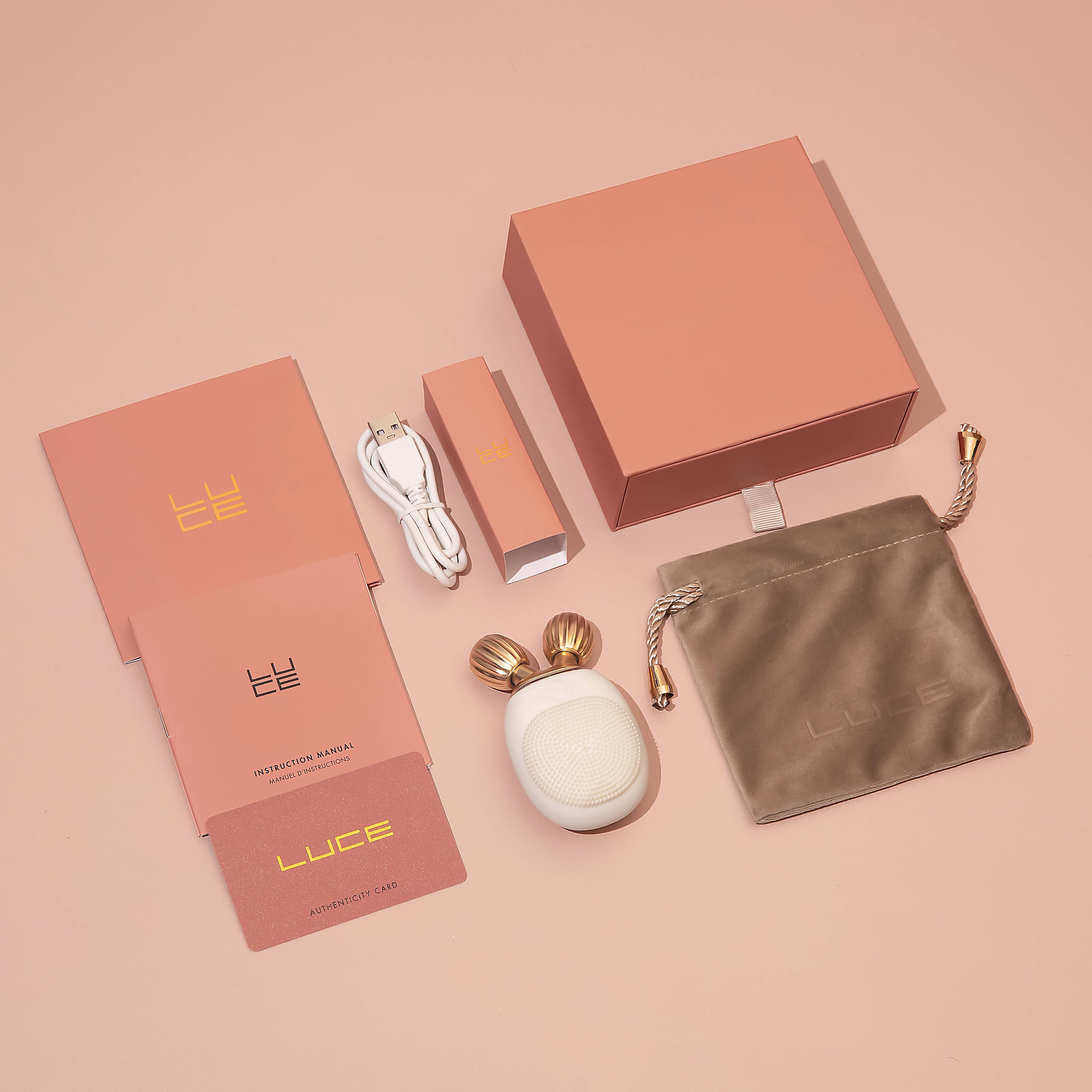 LUCE Beauty – Großhandel Elektronische Hautpflegegeräte – Reinigende Gesichtsbürste, Massagegerät und Rolle — reisetauglich10