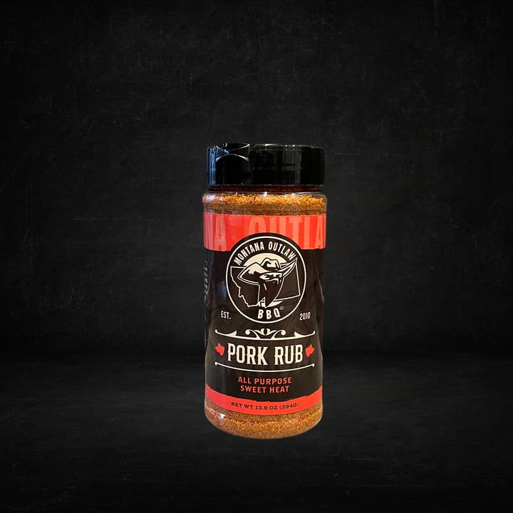 BBQ Pork Rub 13.9 oz for wholesale by Montana Outlaw BBQ