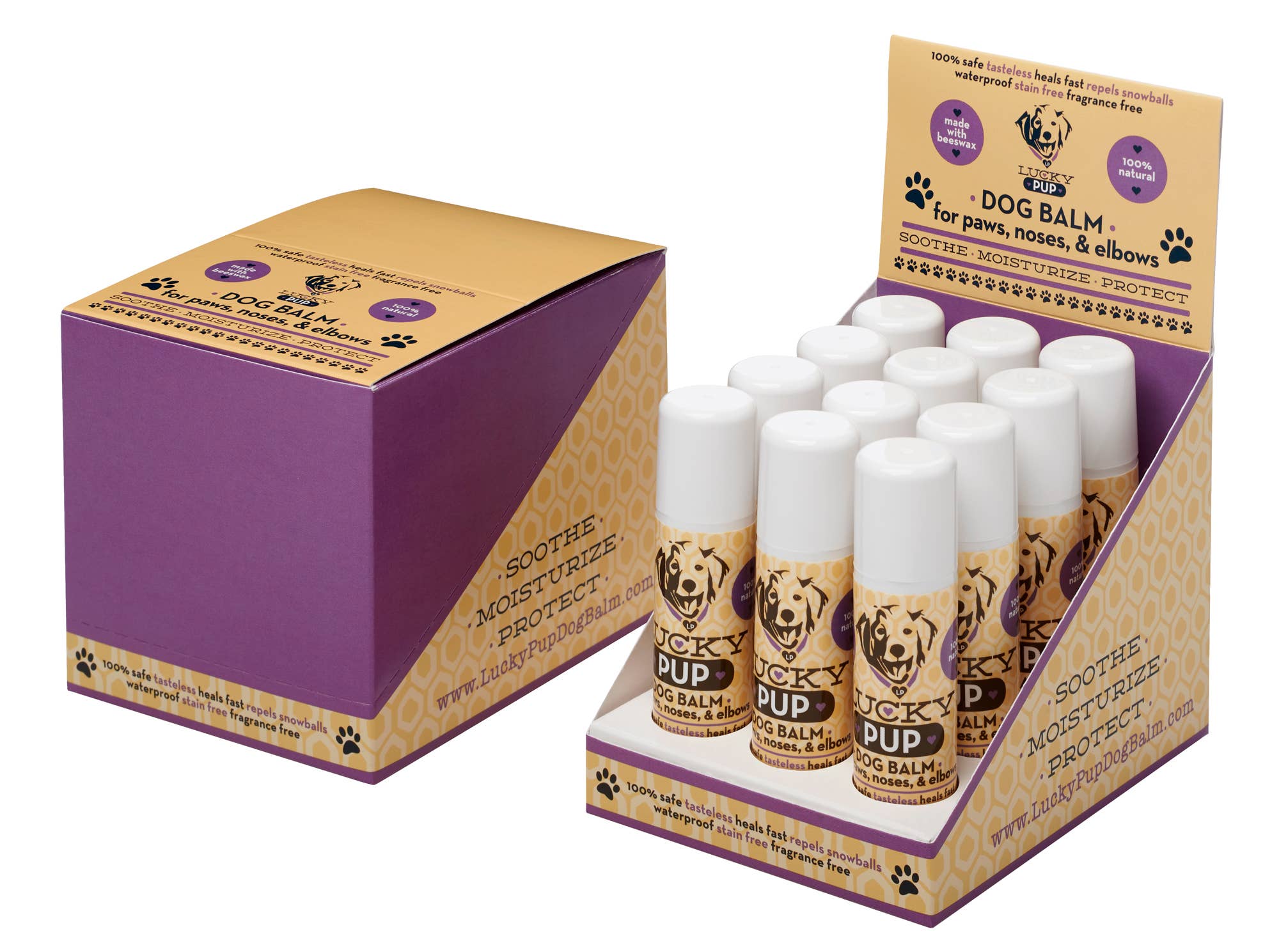 Lucky Pup, LLC - Venta al por mayor Bálsamo - Perros - Tubo giratorio de bálsamo para perros Lucky Pup2