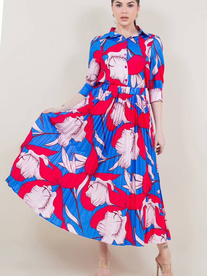 Blommig skjorta och kjol för kvinnor för wholesale av Fashion Space