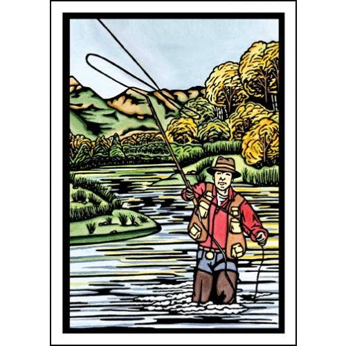 Sarah Angst Art - Wholesale Everyday Greeting Card - Greeting Card Fly Fishing River