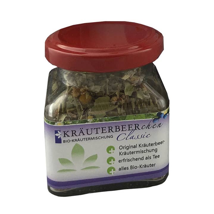 Organic herbal mixture herb berries 25g in a glass for wholesale by Ostsee-Probiotika GmbH