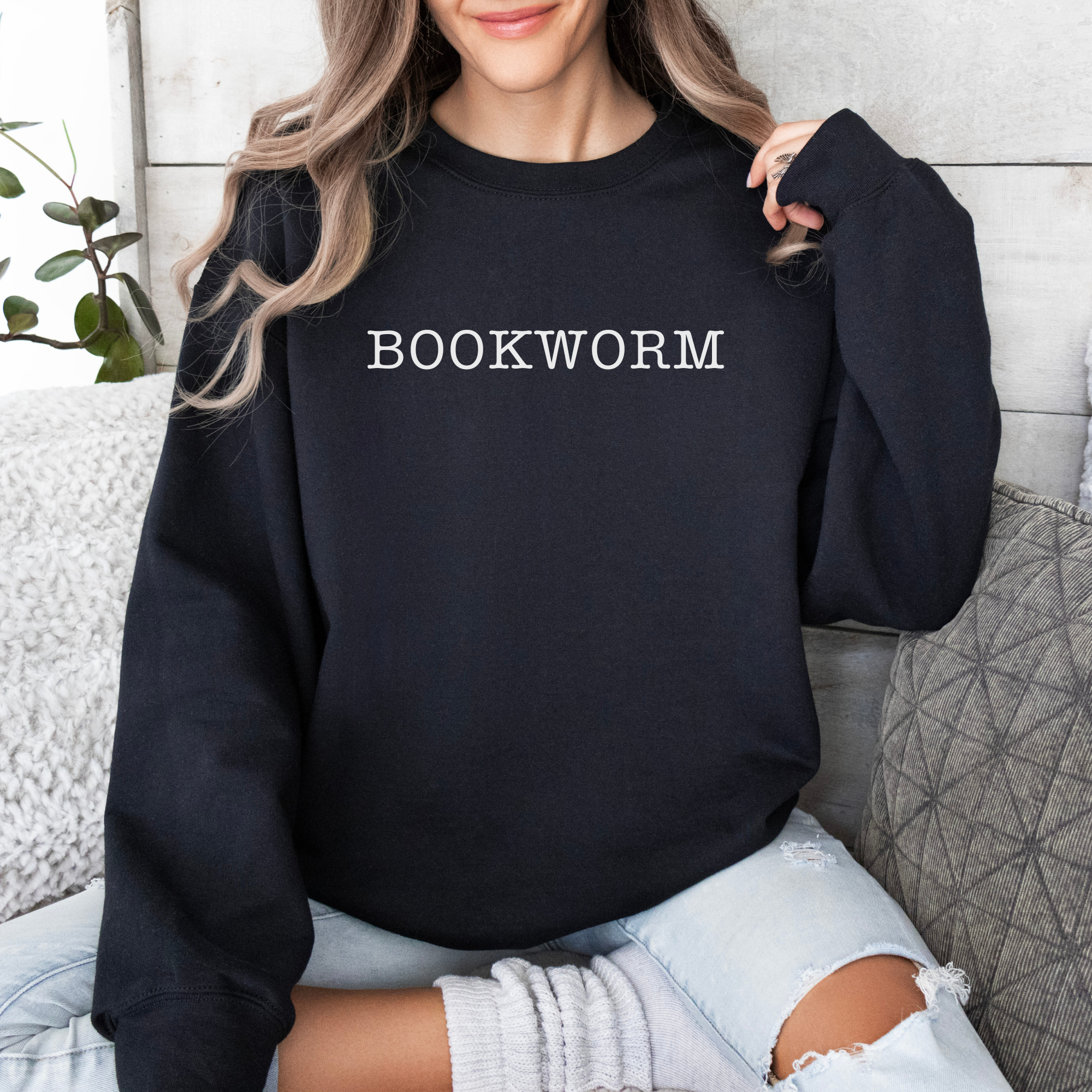Love On A Shelf - Wholesale Graphic Sweatshirt - Women's - Bookworm Typewriter Sweatshirt2
