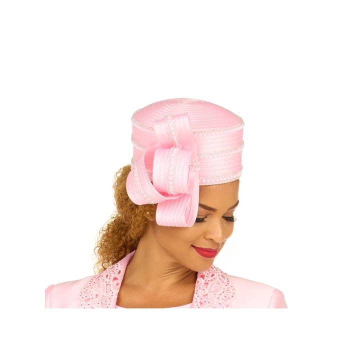 Giovanna - Wholesale Fascinator Hat - Women's - Stoned Pillbox Hat w/ Ovsz Bow2