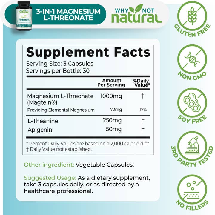 WhyNotNatural - Wholesale Oral Supplement/Vitamin - Magnesium L-Threonate Complex with Apigenin and L-theanine4