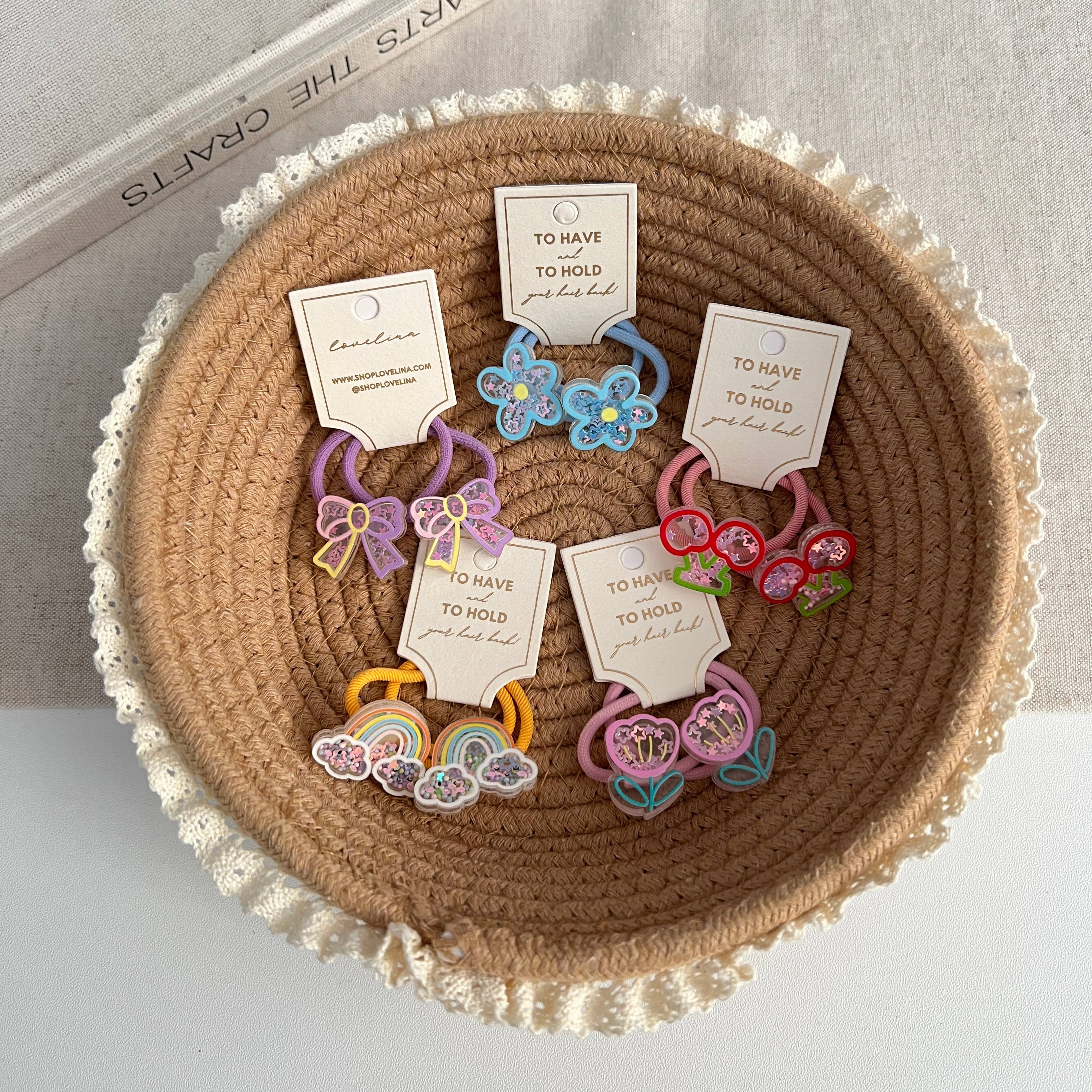 LoveLina - Wholesale Hair Tie - Kids - Kids Hair Tie Cherry Flower Bow Rainbow (KOW)5