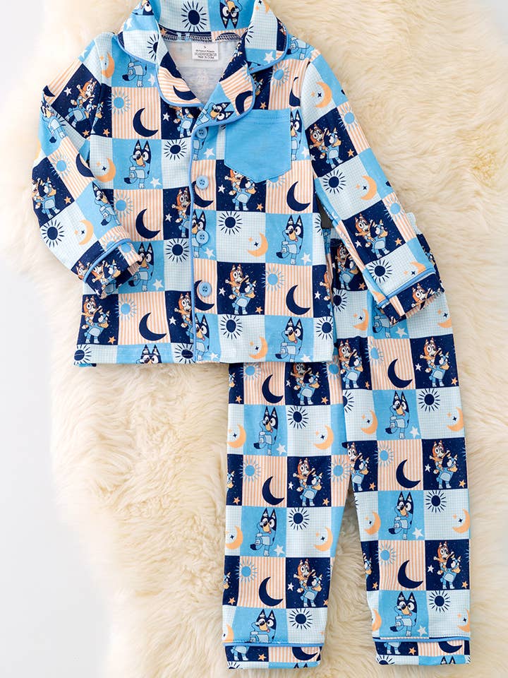 ENSEMBLE PYJAMA IMPRIMÉ UNISEXE. PJB40020 SOL pour la vente par Kids Charm Online