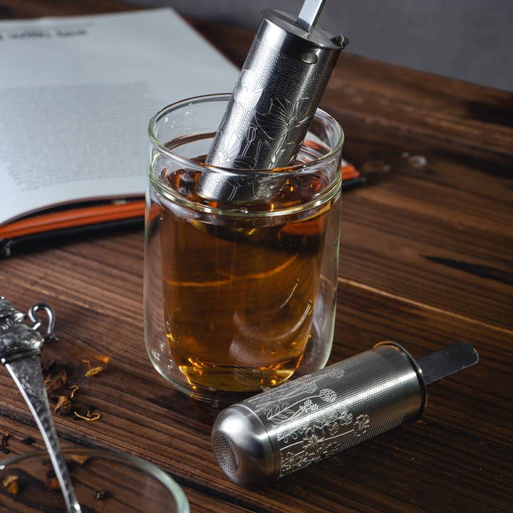 01living Ltd - Wholesale Tea Strainer/Infuser - Tea Stick Infuser Loose Leaf Tea Strainer DewyMorning Silver