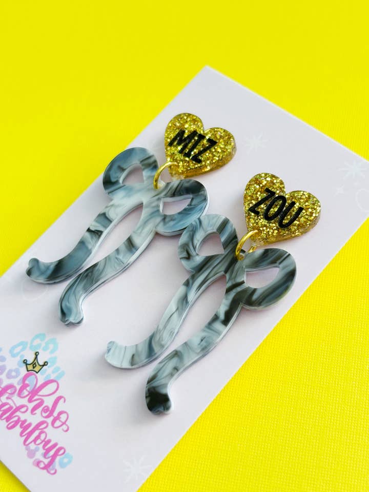 MIZ-ZOU Bow Dangle Game Day Earrings for wholesale by Oh So Fabulous