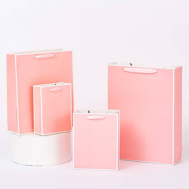 ByHome - Wholesale Gift bag - Pink with White Border Paper Gift Bag w/ free tissue0