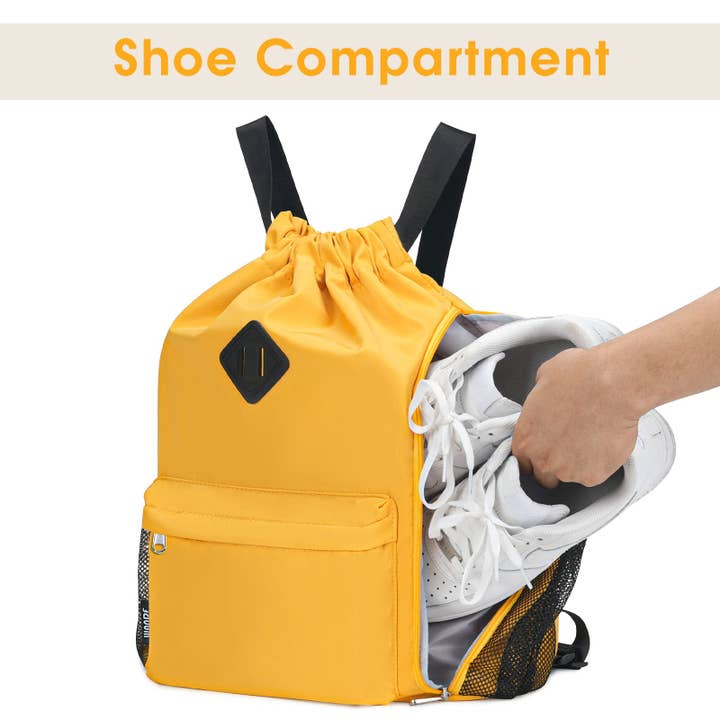 wandf - Wholesale Backpack - Women's - WANDF Gym Sports Drawstring Backpack with Shoes Compartment72