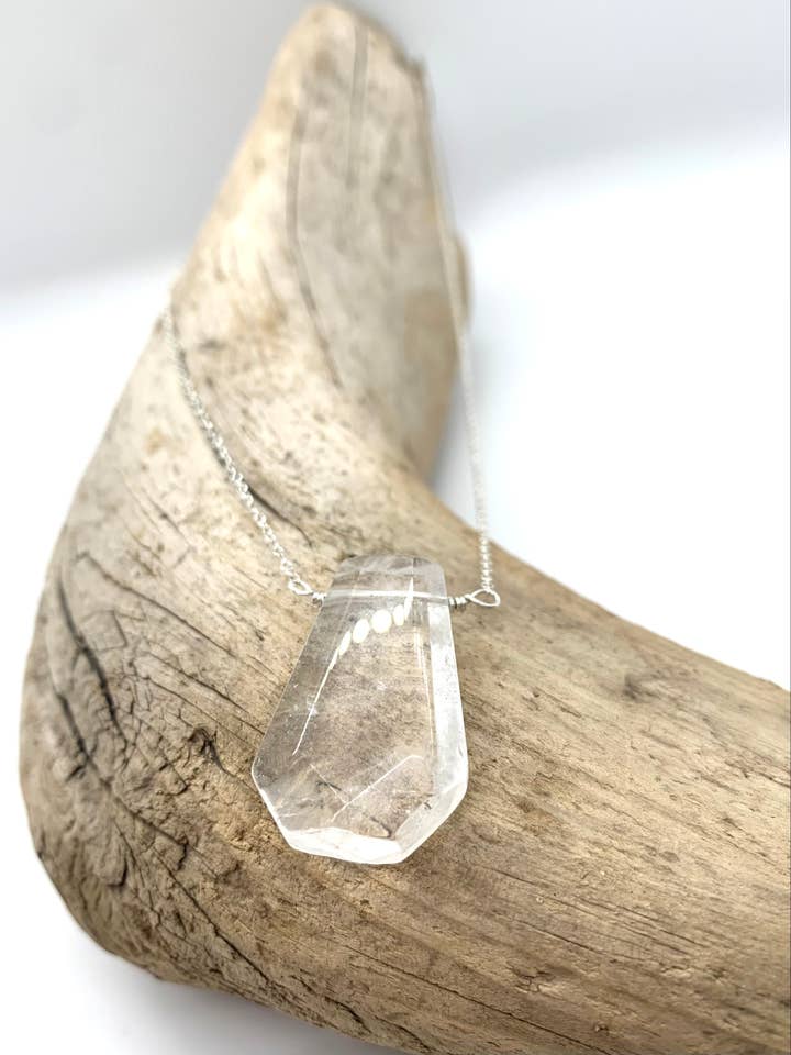 Sterling Silver Clear Quartz Necklace for wholesale by Declan & Riggs