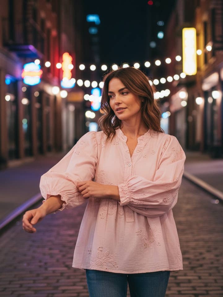 1342 BLOUS I VISKOS OCH TENCEL för wholesale av LINEN & COTTON HOUSE