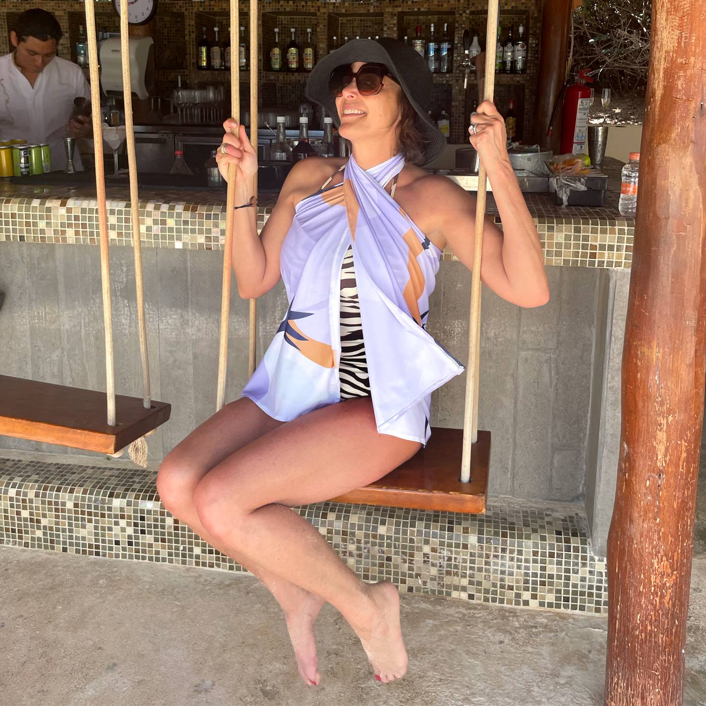 Salt n Rays – Toalha de praia por atacado – Toalha de Praia/Envolvente UPF 50 - Tranquil Bloom5