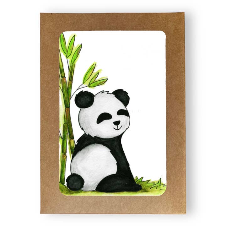 Panda Blank Boxed Note Cards | Set of 8 Notecards for wholesale by Whimsicals Paperie