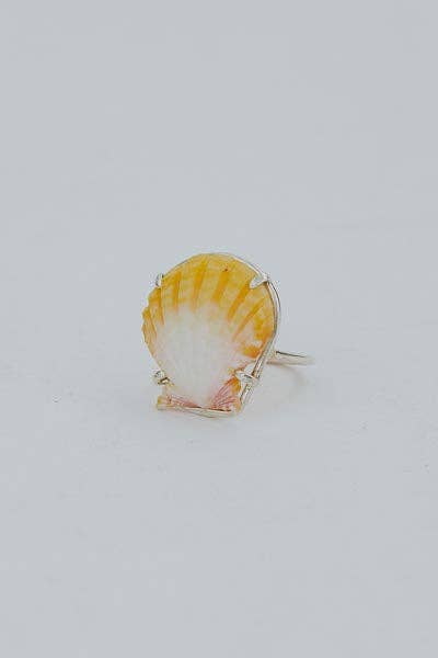 Wings Hawaii - Wholesale Cocktail/Statement Ring - Prong Set Sunrise Shell Ring - SS1