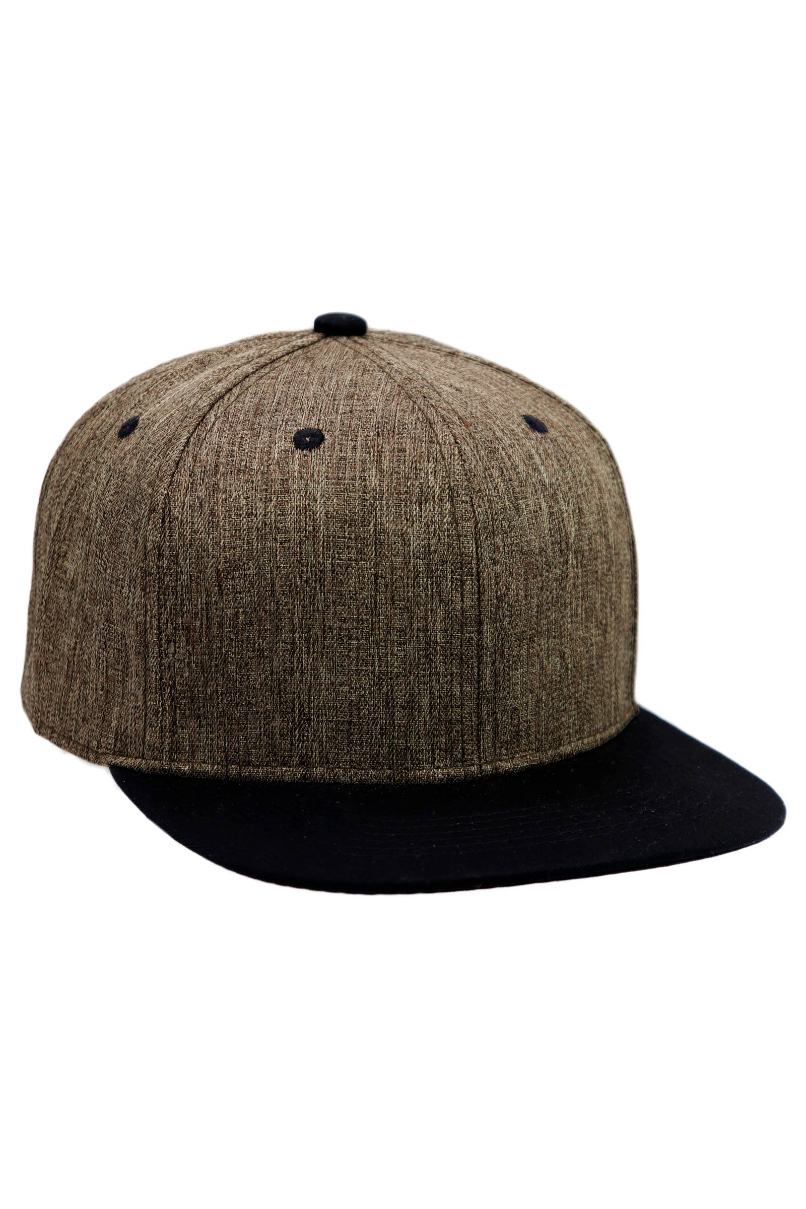 Cap Zone - Wholesale Flat Brim Cap - Unisex - Heathered Tweed Six Panel Flat Brim Snapback3