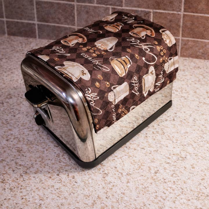 Coffee Themed Magnetic Cotton Toaster Huggee for wholesale by Toaster Huggee®