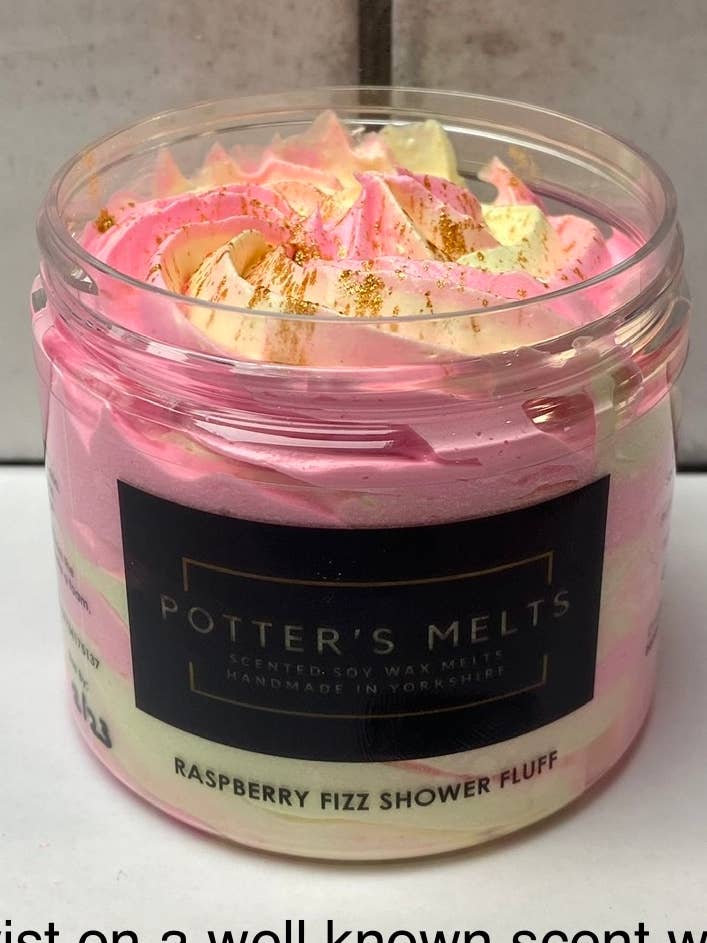 Raspberry Fizz Shower Fluff
(Whipped Soap) for wholesale by Potter’s Melts