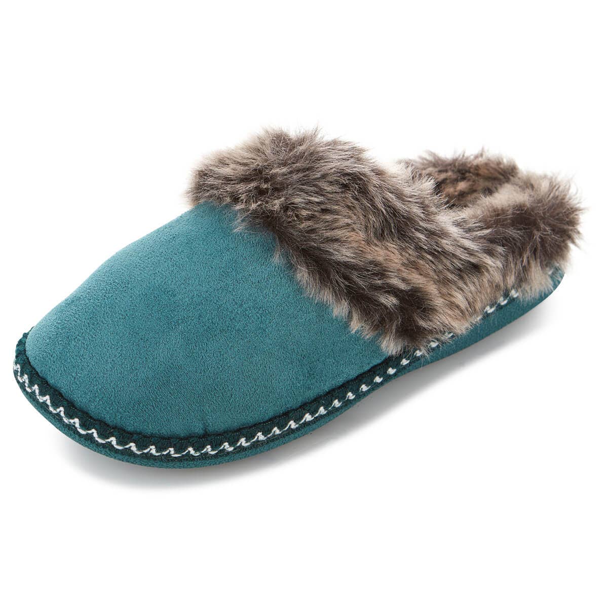 Floopi – Großhandel Hausschuhe – Damen – Damen Hausschuhe Selene in Kunstwildleder mit Aztekenborte1