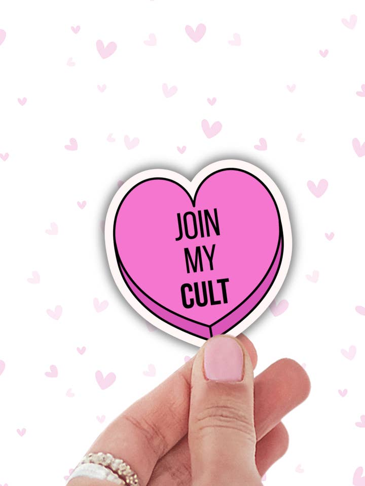 Word lid van mijn cultus grappige sarcastische sticker, hartstickers, vinyl voor wholesale door Lalatina Shop