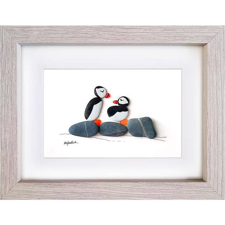 UrchinArtworks - Wholesale Art print - Puffins - Sea Glass Picture Wall Art Decor 5