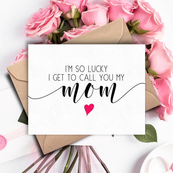 Carte Sweet Mothers Day - Carte So Lucky pour l'anniversaire de maman pour la vente par Top Hat and Monocle