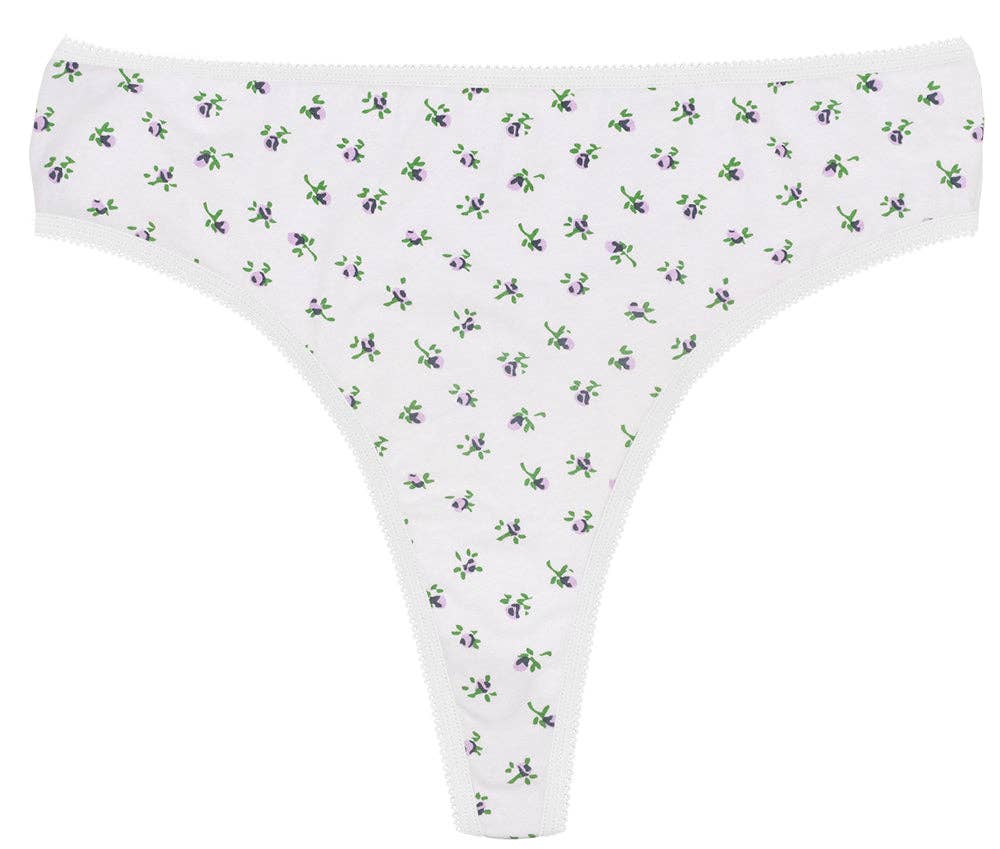 Teri Lingerie's Love Libby Panties - Wholesale Underwear - Women's - Printed Cotton High Waist Thong with Picot Trim8