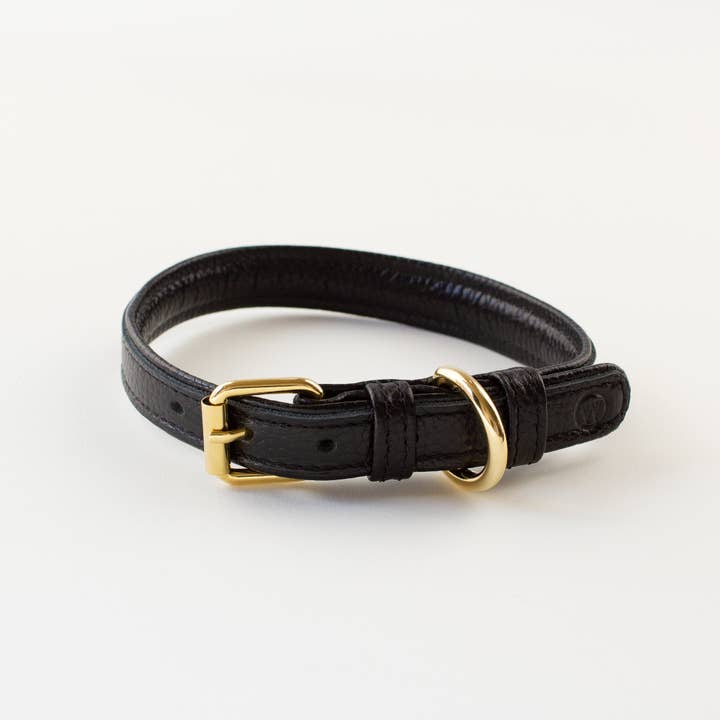 Gola de couro Willow Walks em preto por atacado de Willow Walks Studio